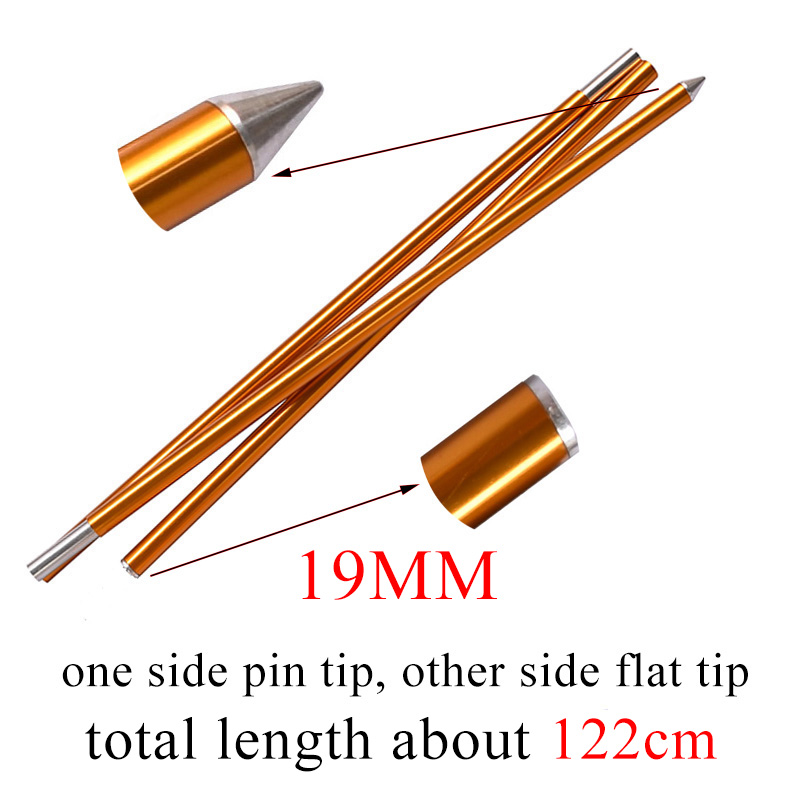 Cest UL 120CM Long Diameter 13MM/16MM/19MM BLACK/RED Color Tent Rod Support Pole Shelter Tarp Canopy Aluminium Alloy