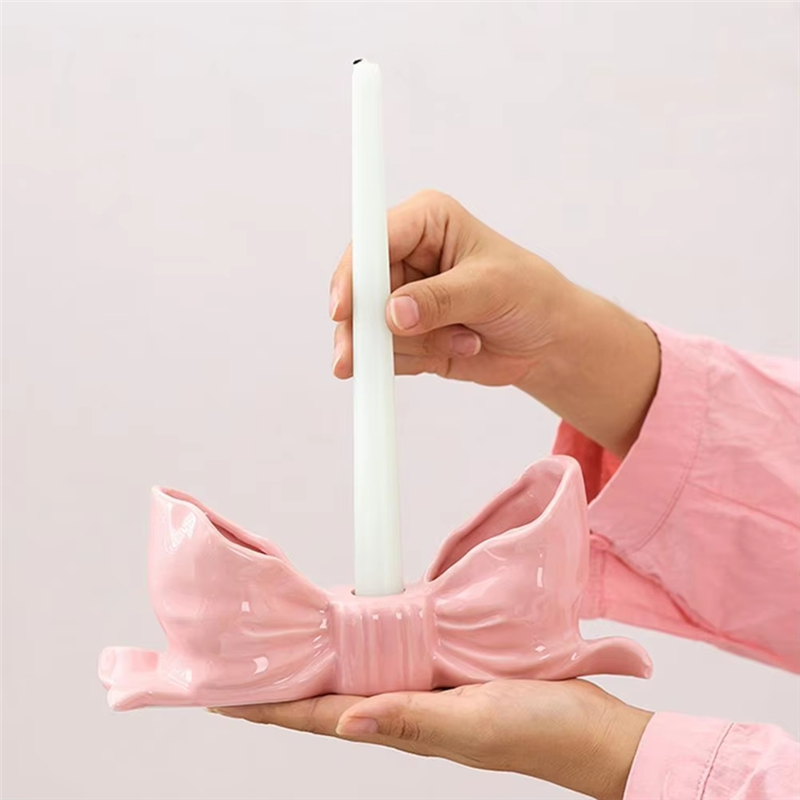Emptionhome decorations rosett ljusstake långskaftad aromaterapi ljusstakar: Rosa