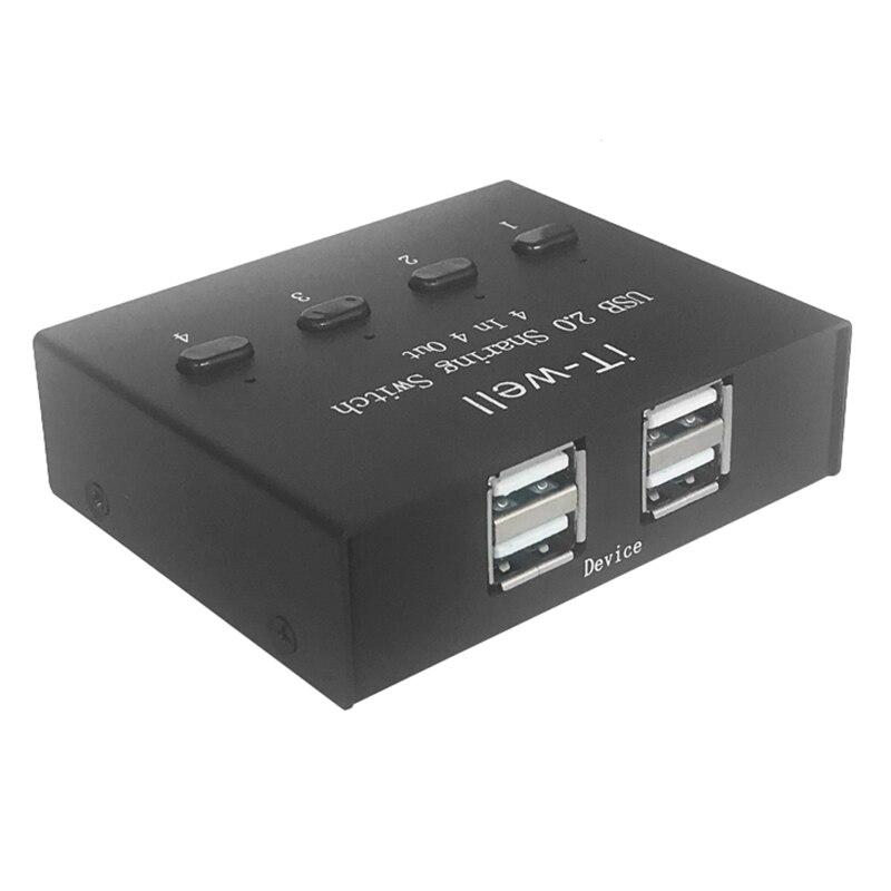 IT-Well USB Printer Sharing Device, 4-Port Manual Switcher, 4 Input and 4 Output Drag Multiple USB Device Sharing Converter: Default Title