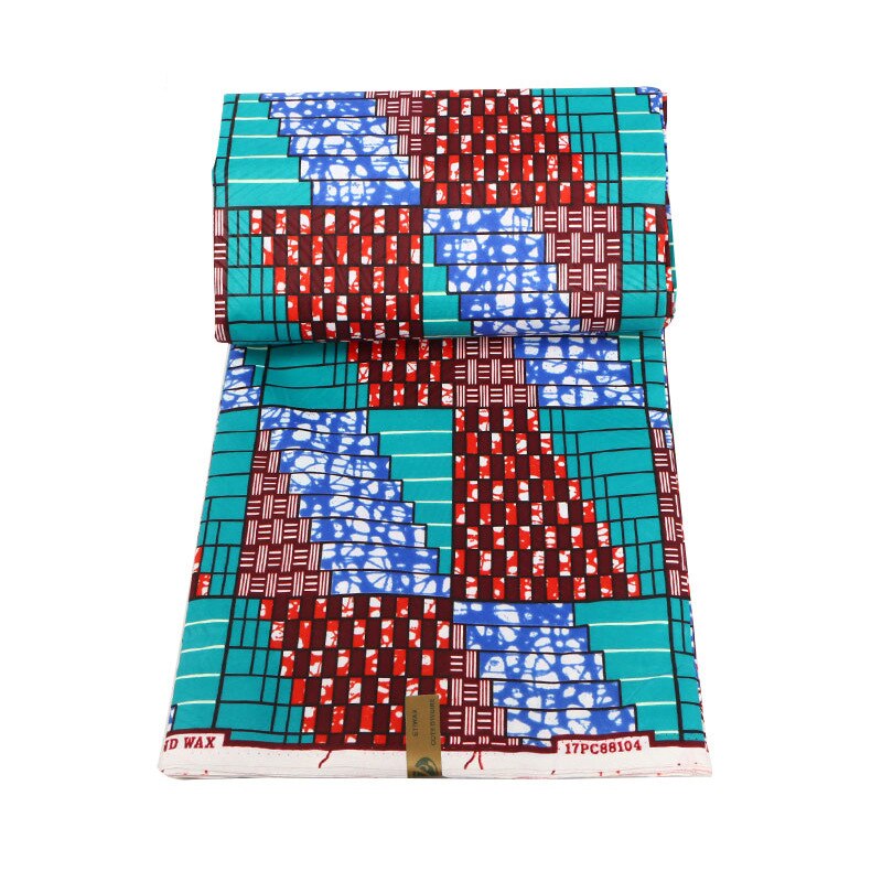 Telas de cera verde con estampado gótico africano para coser uniof 6 yardas