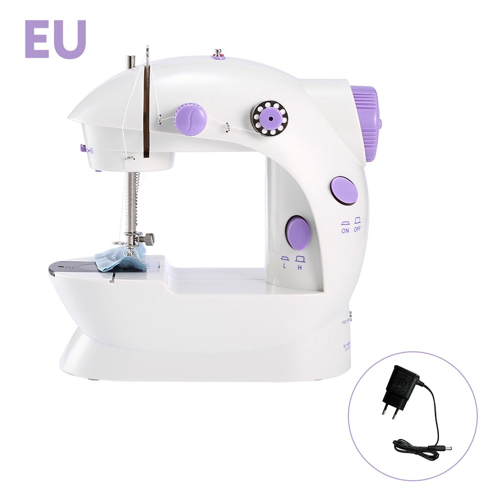 Mini Sewing Machine 2-Speed Double Thread Portable Electric Household Multifunction Sewing Machin with Light Cutter Foot Pedal