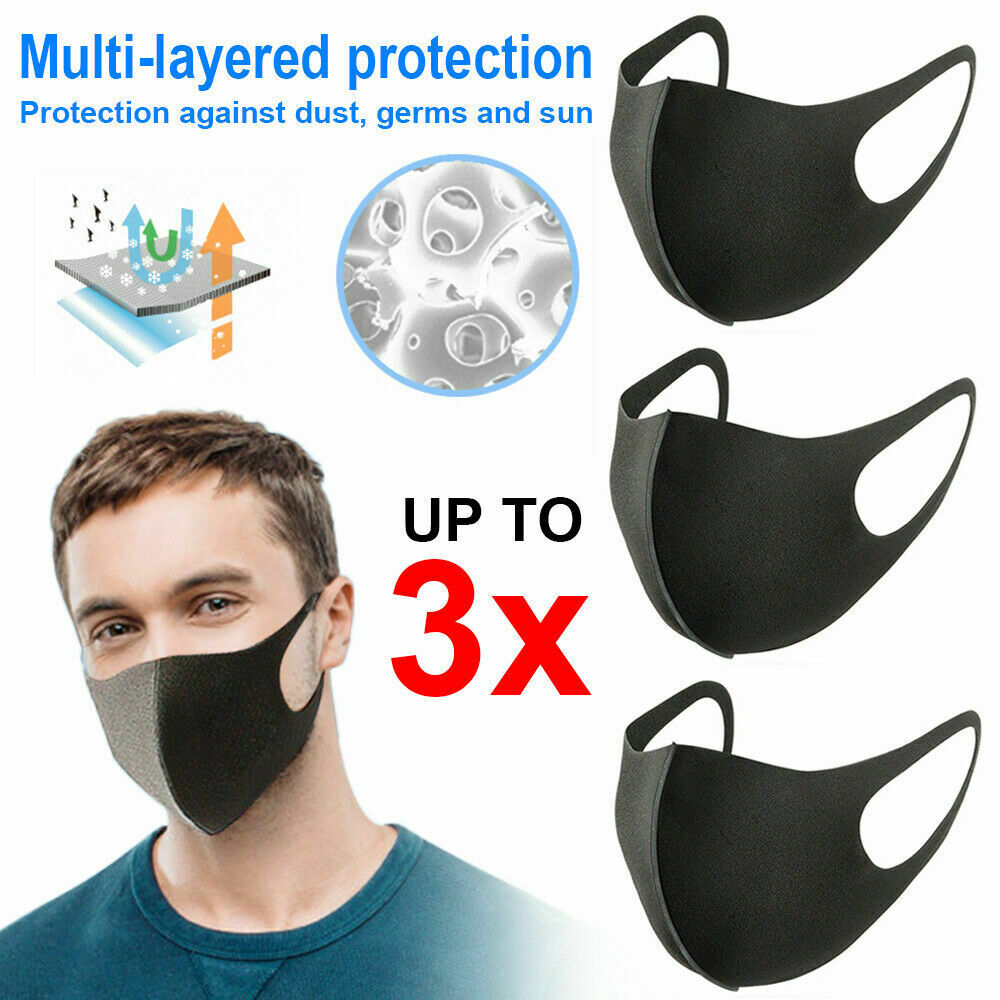 3Pcs Duurzaam Ademend Maskers Gefilterd Maskers Filter Motorcycle Ski Gezicht Maskers Fietsen
