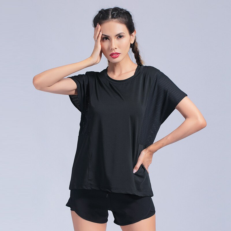 Sport Shirt Vrouwen Quick Dry Korte Mouw Gym Fitness Yoga Tops Shirt Losse Ademende Workout Jogging Running Vrouwelijke Shirts