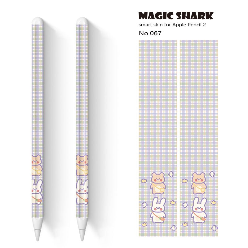 Magic Shark Cute Cartoon Rabbit Bear Ultra Thin 3M PVC Film Case Skin Tape Sticker for Apple Pencil 2 Stylus: 067