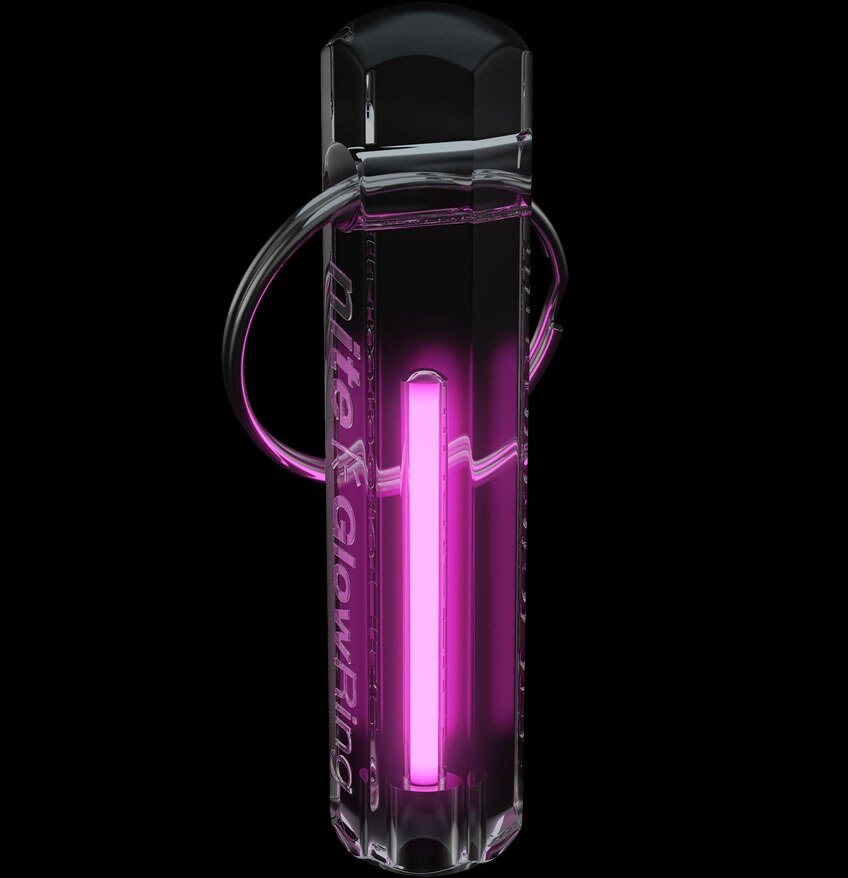 Nite Tritium Glowring Keychain Key Fob Night Automatic Light Self Luminous Fluorescent Tub Tritium: Clear Pink