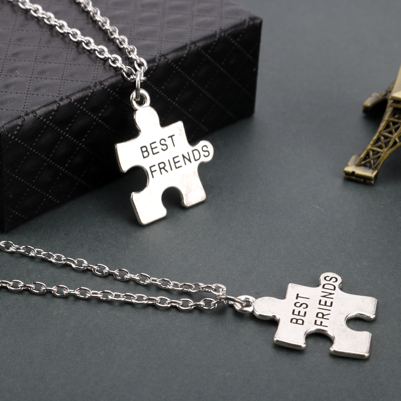 2 stk bedste venner puslespil halskæde kvinder mænd smykker vedhæng halskæder kæde choker collier venskab