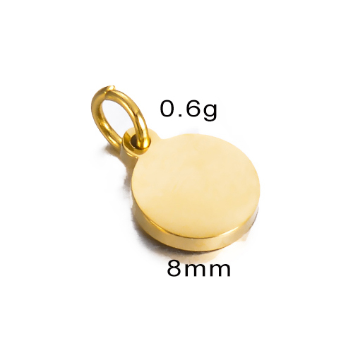 Étiquettes rondes polies en acier inoxydable, breloques 6mm/8mm/10mm/12mm/15mm pour la fabrication de bijoux à faire soi-même, , 10 pièces/lot: Couleur or pur