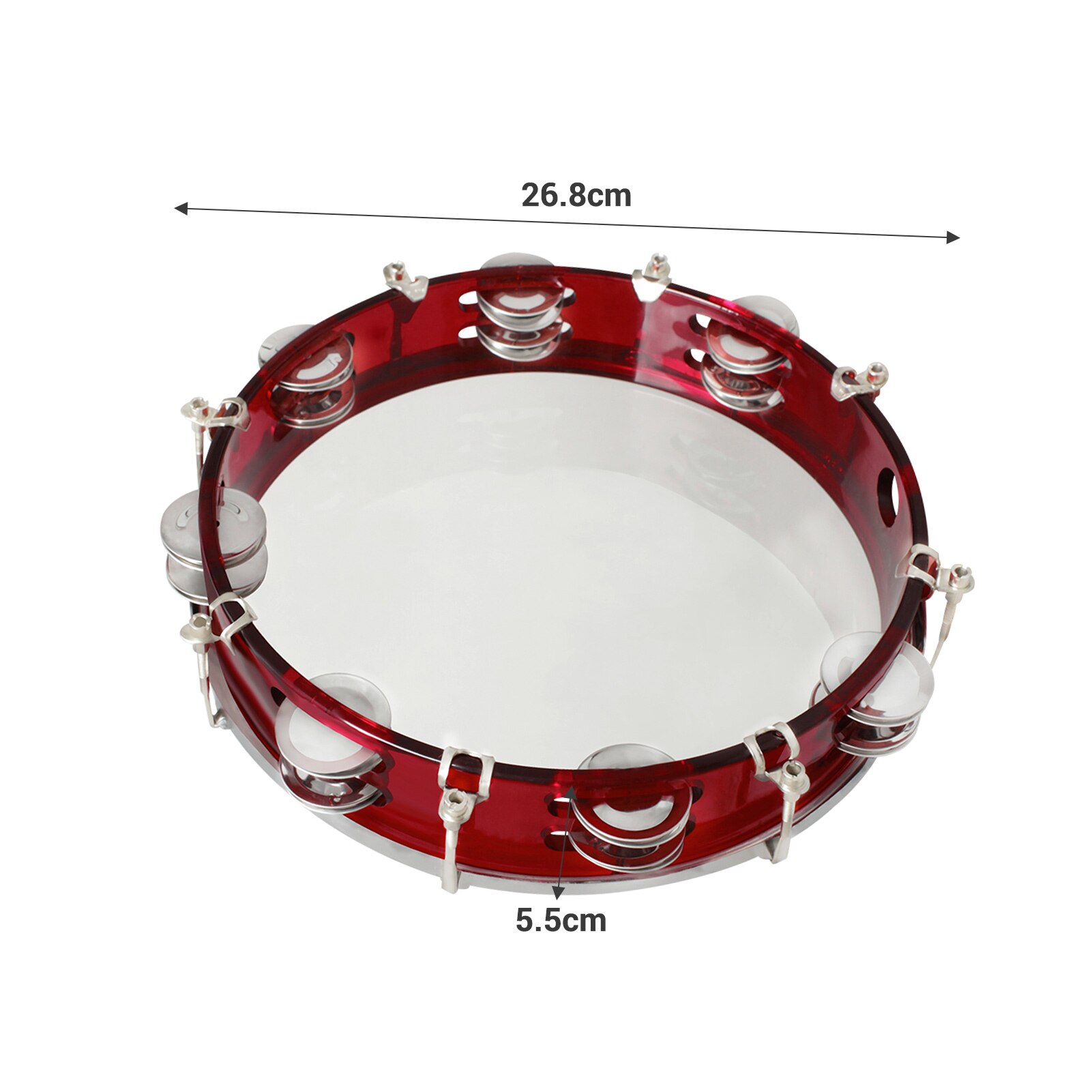 10 Polegada Handheld Tambourine Fileira Dobro Pandeiro Drum Set Instrumento de Percussão Instrumento Musical Brinquedo Educativo para Igreja