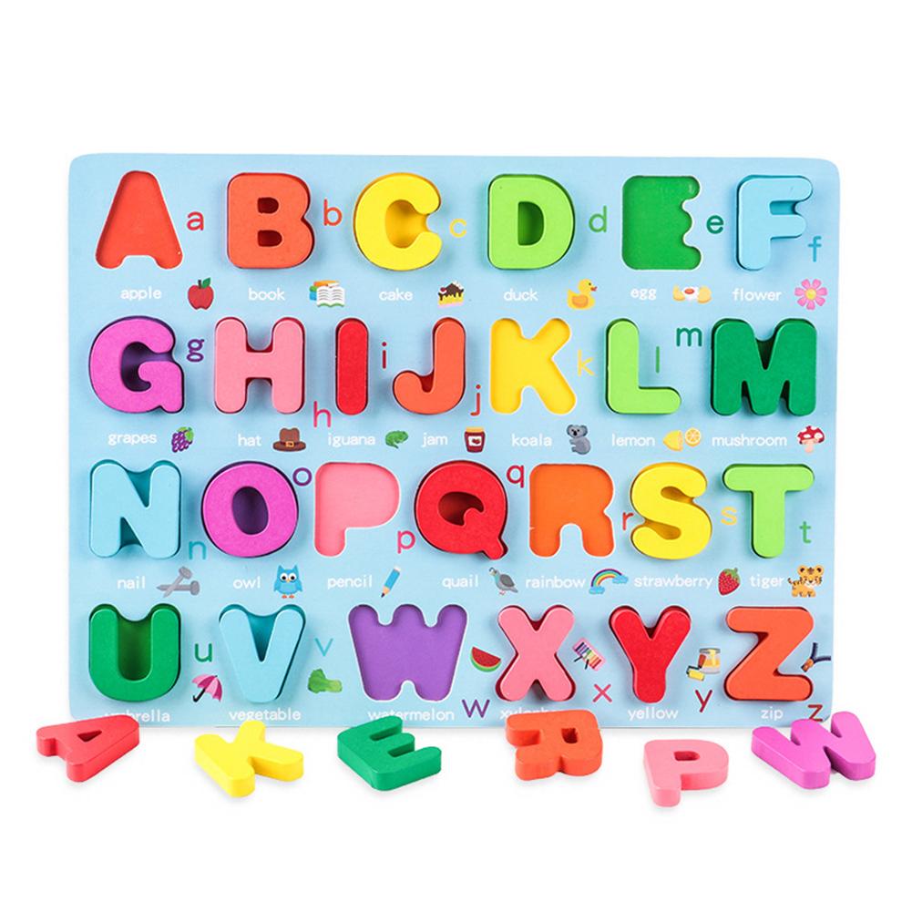 Kleurrijke Aantal Alfabet Vorm Houten Puzzel Pairing Board Onderwijs Kinderen Speelgoed Intelligentie Ontwikkelen Speelgoed Cadeau Voor Kinderen
