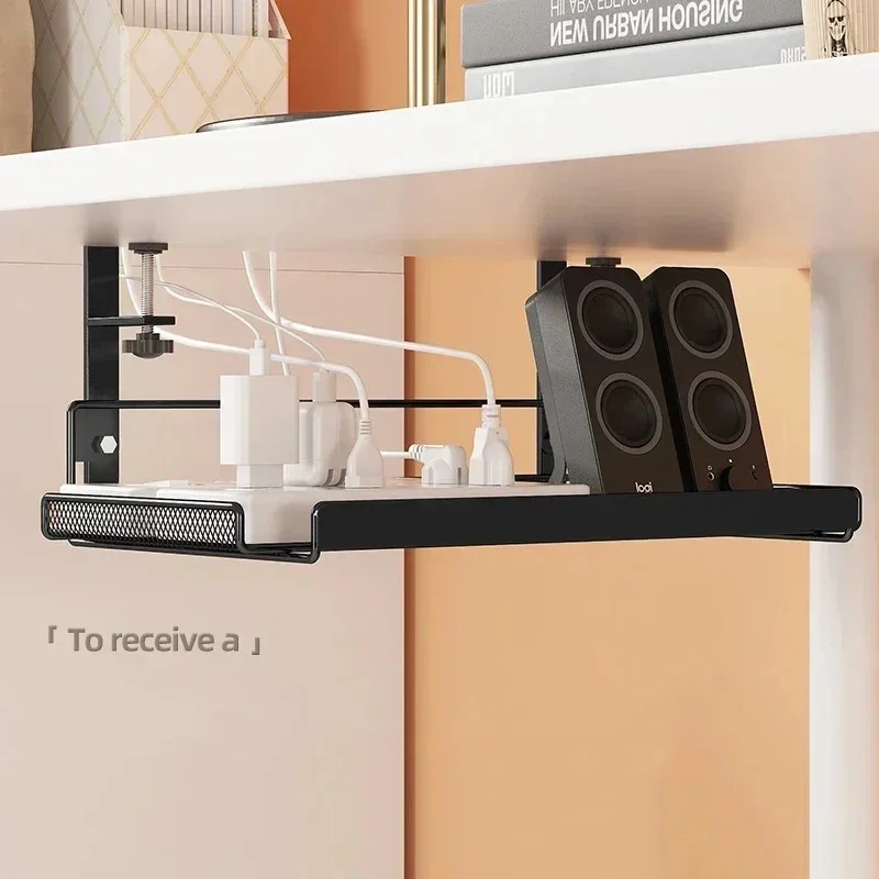 Kabelmanagement-Tablett unter dem Schreibtisch, ohne Bohren, Kabel-Organizer aus Stahl für Höhle Schreibtisch, Kabelmanagement-Tablett, Kabelmanagement-Gestell