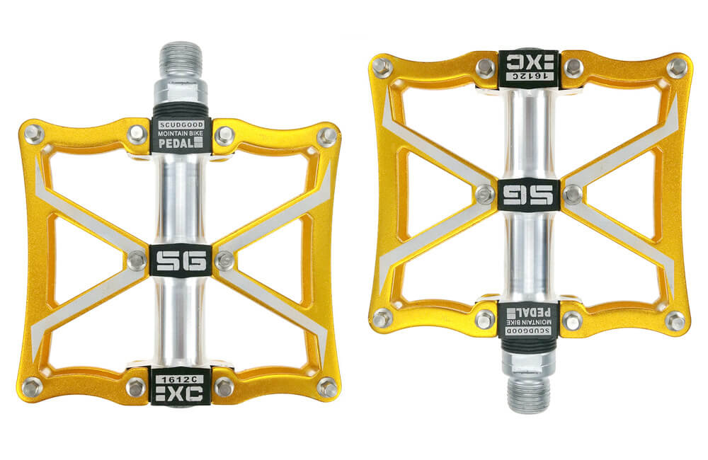 SHANMASHI Ultrathin Bike Pedals 3 Sealed Bearing Bicycle Aluminium Alloy CNC Wide Platform Mountain Road Bike Pedals: Yellow