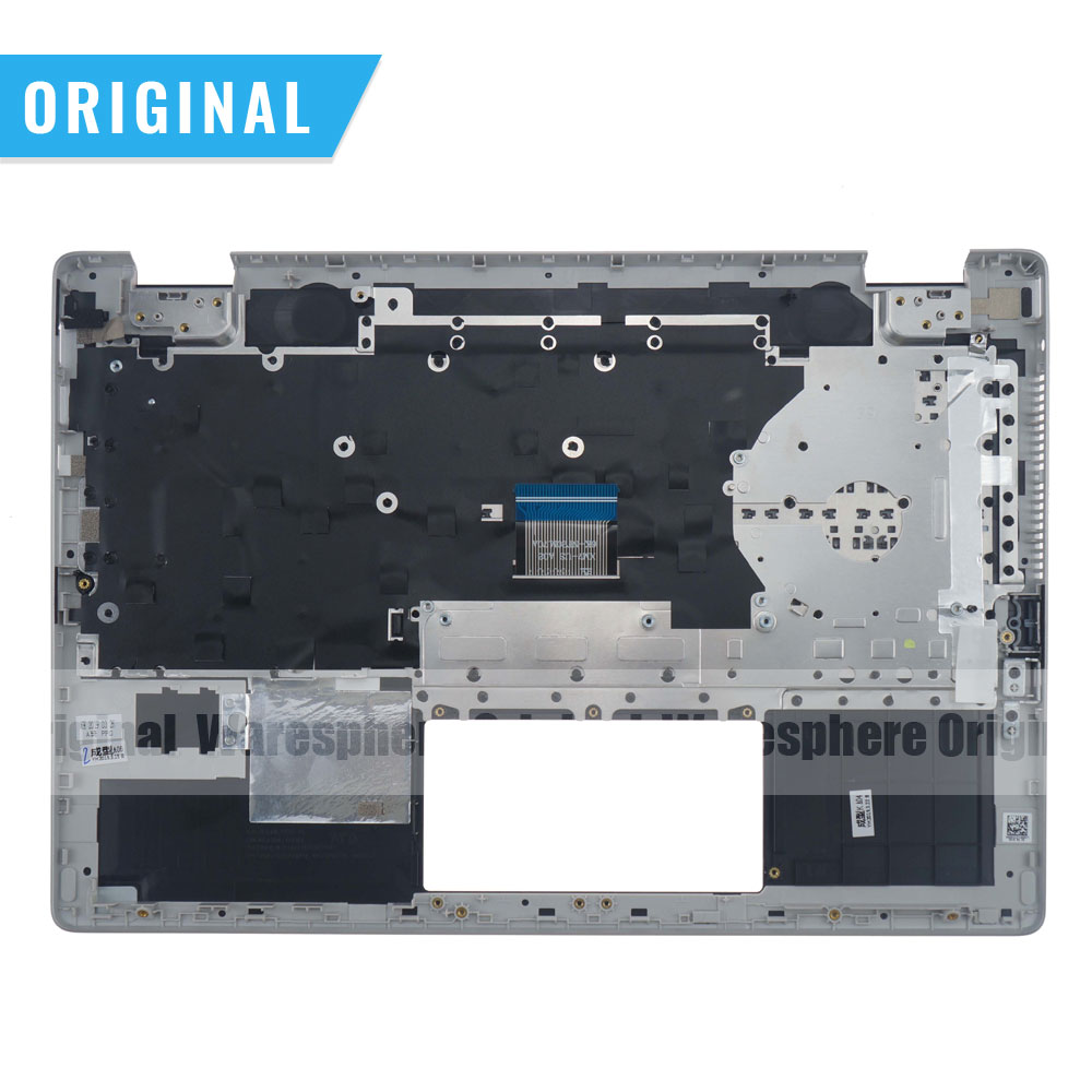 Original Top Cover Upper Case for HP Pavilion X360 14-DH Palmrest With Non-backlit Keyboard L53796-001 Sliver / Blue Side