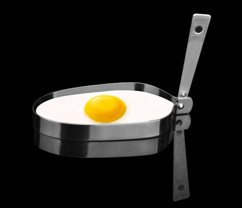 Rustfrit stål stegte æg pandekage forme omelet skimmel skimmel stegning æg madlavning værktøjer køkken tilbehør gadget ringe: Sort