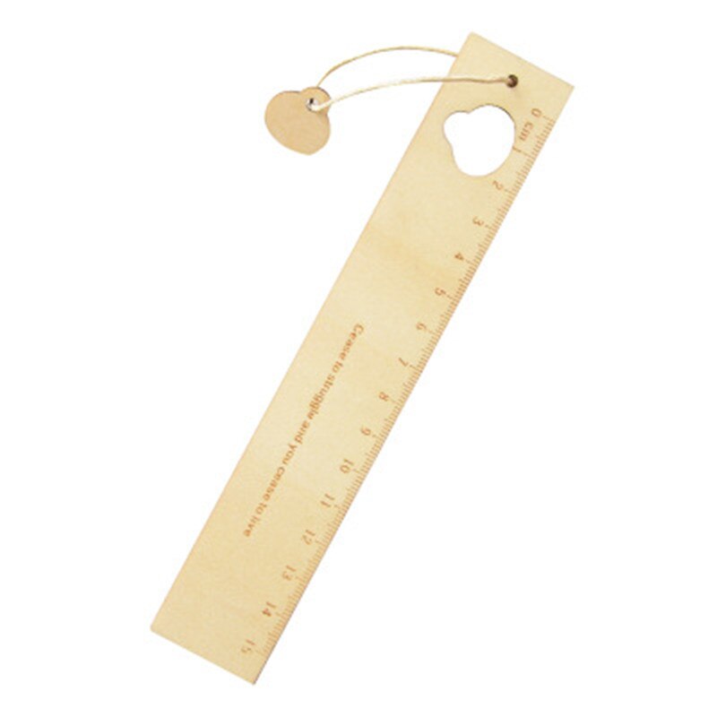 1PC lindo estilo coreano de madera de dibujos animados hueco cinturón colgante gobernante principal de la Oficina de la escuela premios papelería: 6