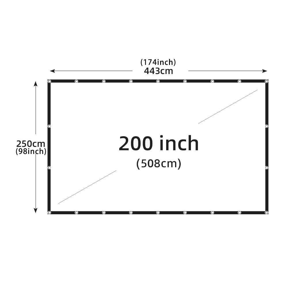 Pantalla de proyector plegable portátil para interiores y exteriores, pantalla de proyección suave de 60-200 pulgadas, alta densidad, blanca, menos pliegues, 16:9: 30 pulgadas