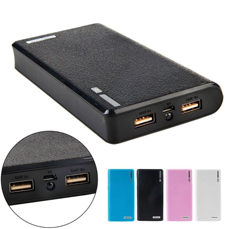 Dual Usb Power Bank 6X18650 Externe Backup Battery Charger Box Case Voor Telefoon