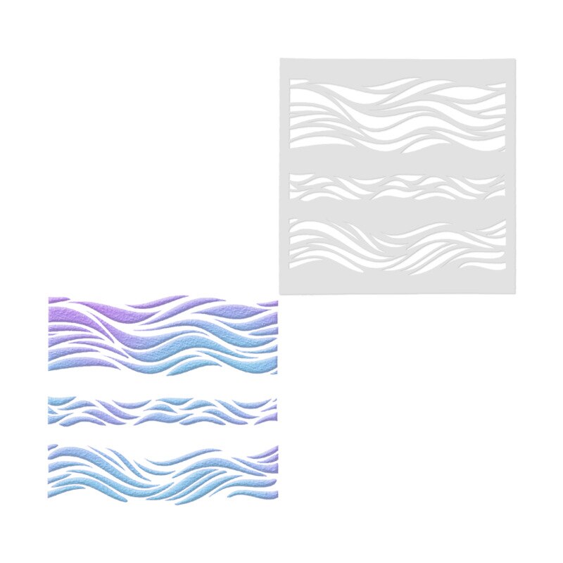 Water wave pvc Layering Stencils for DIY Scrapbooking/photo album Decorative Embossing DIY Paper Cards Crafts