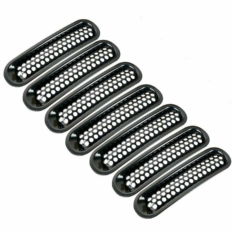 7Pcs Car Insert Front Mesh Grille Black Decoration... Grandado