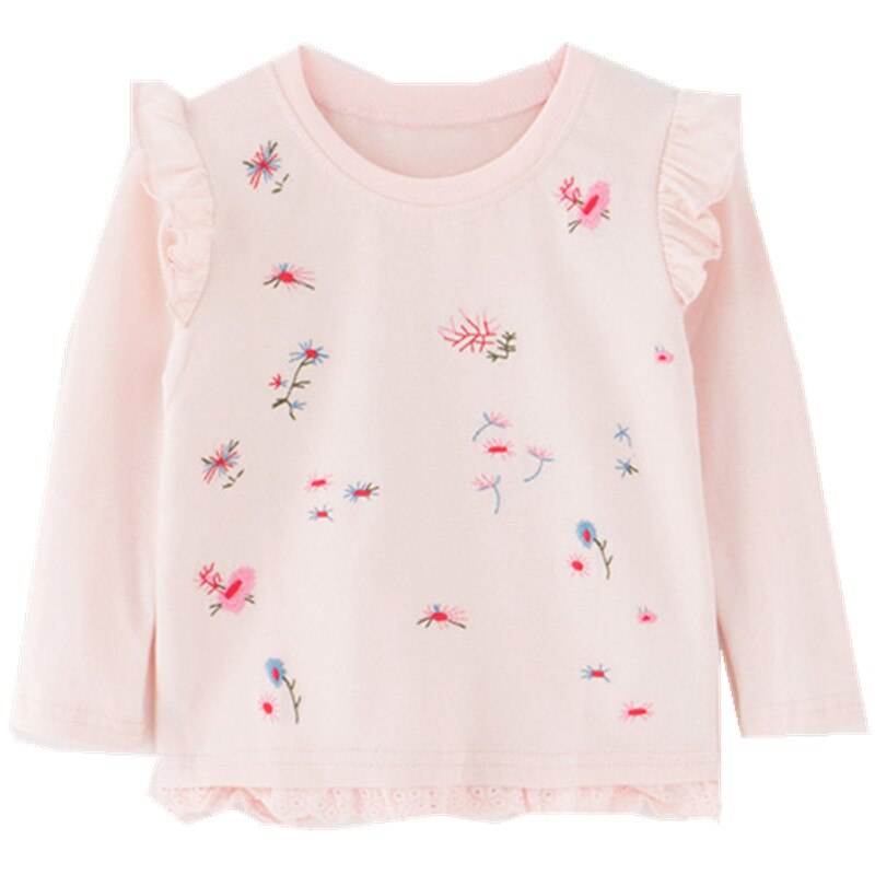 Miss haiwo merk lange mouwen herfst lente t-shirt voor baby's kinderen meisjes eenvoudige bloemenprint schattige t-shirts kleding