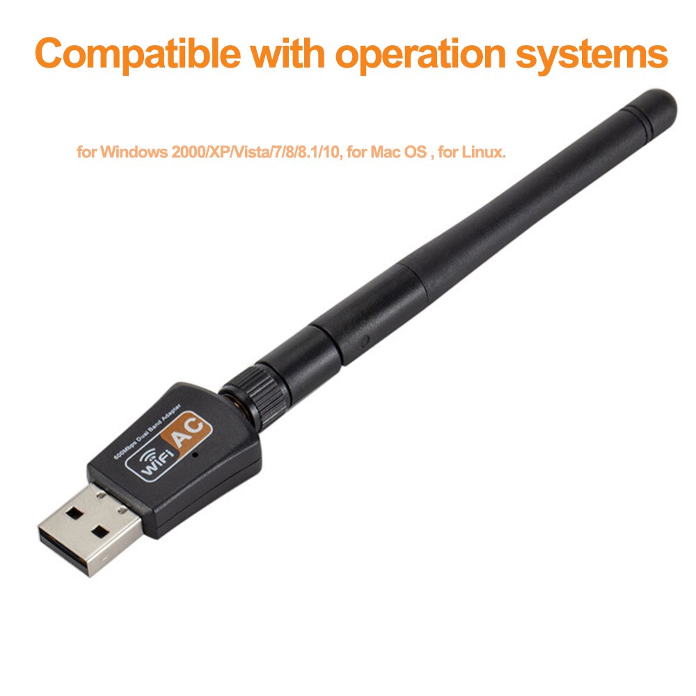 600Mbps Wifi Adapter Dual Band 2.4G/5.8G Wireless Network Card Adapter 802.11ac USB Wifi Adapter For Desktop/Laptop/PC