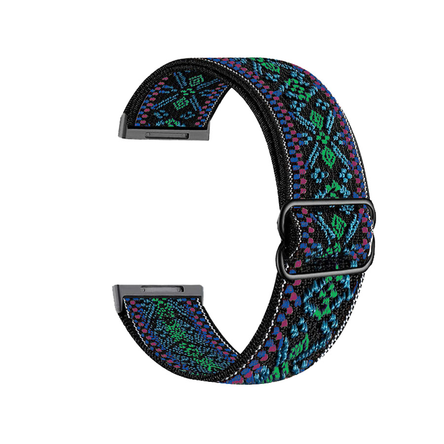 Nylon elastische lus horlogeband voor Fitbit Versa 4 3 riem vervangende armband voor Fitbit Sense 2 polsbandje Correa riem accessoire: Beige / 14mm