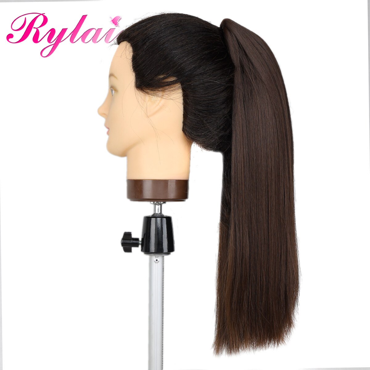 Straight Ponytail Hair Extensions Claw Clip Synthetic Pony Tail Extensions 18 Inches For Women Beautyhair By RYLAI: #4