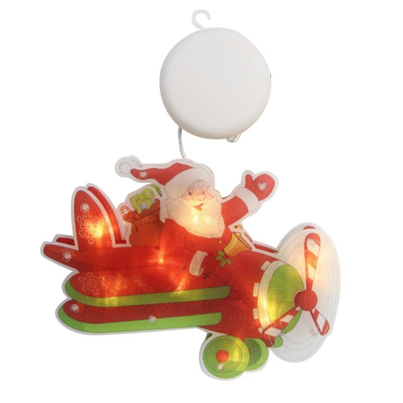 Waterproof Christmas Decorations Window Blinking Lights with Suction Cup Hanging 090F: Airplane christmas