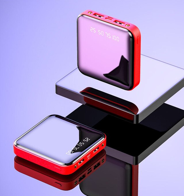 30000mAh Mini Power Bank Portable Charger 30000 mAh Powerbank LED Display For iPhone X XS Xiaomi Mi 9 External Battery Poverbank: Red