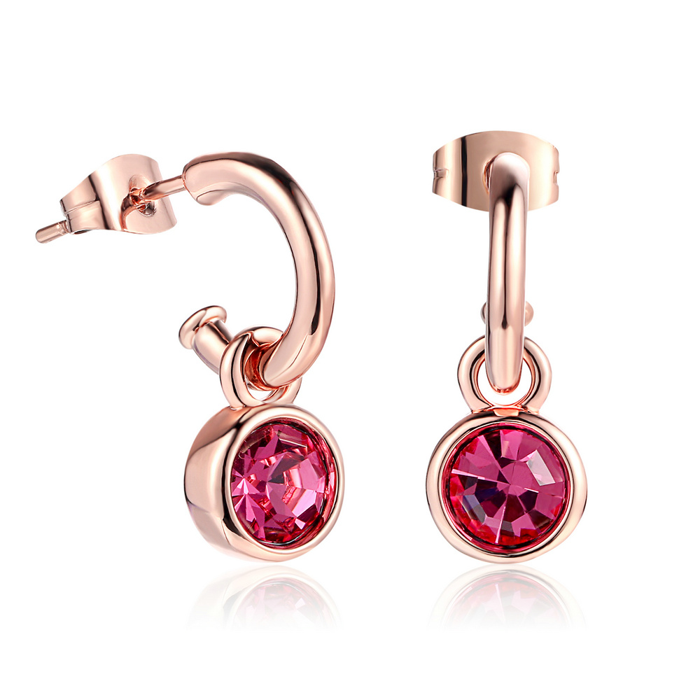 Piercing boucles d'oreilles pour femmes Style coréen Simple rond Zircon couleur or Rose accessoires de noël bijoux E496: Plaqué argent antique