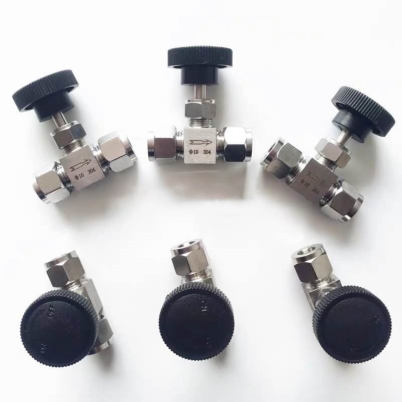 Adjustable needle valve OD 3 4 6 8 10 12 14mm 1/8" 1/4" 3/8" 1/2" Compression Double Ferrule Tube stainless steel 304