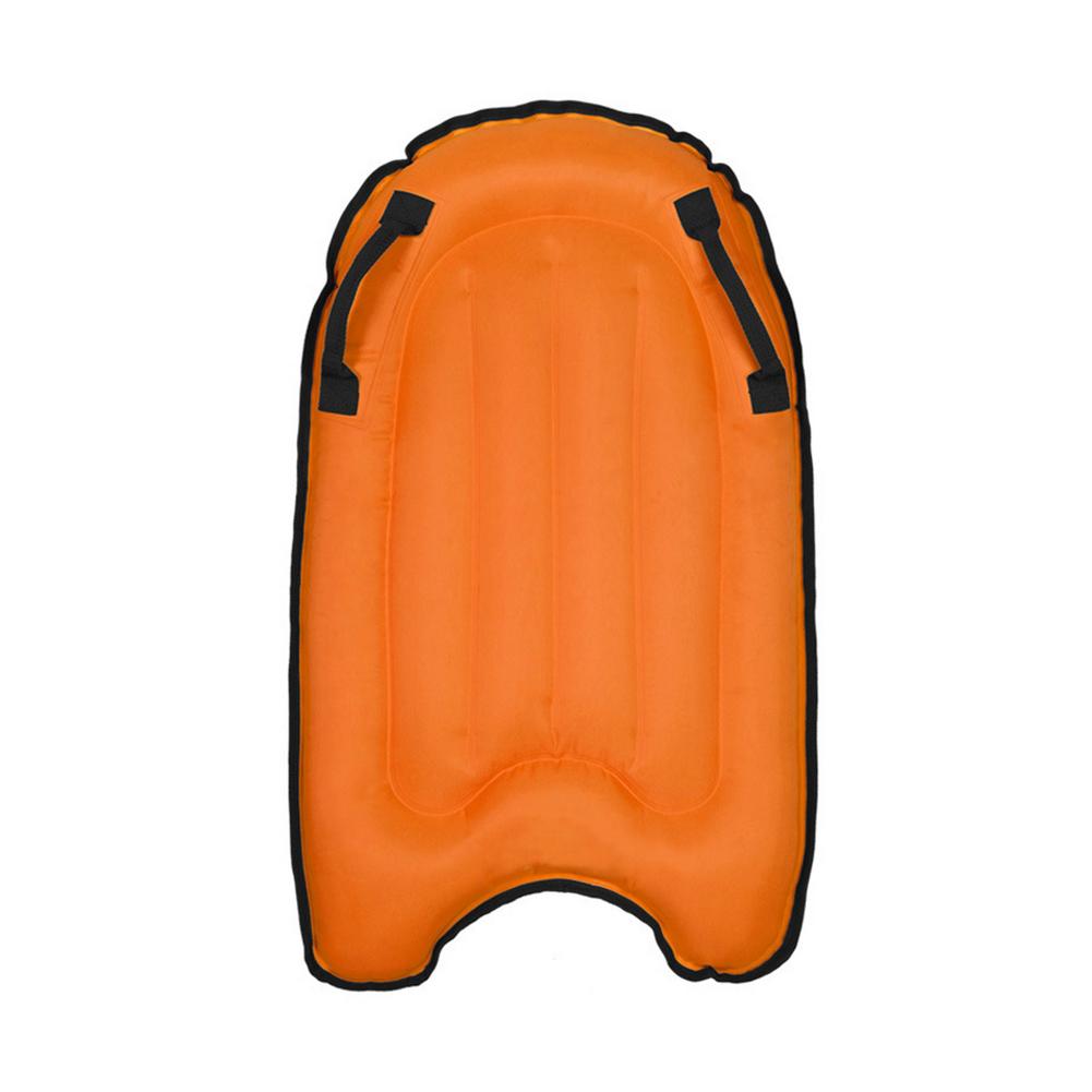 PortableInflatable Surfboard Solid Color Buoy Kickboard With Handle Foldable Surfboards Swimming Pool Beach Floating Mat: Orange