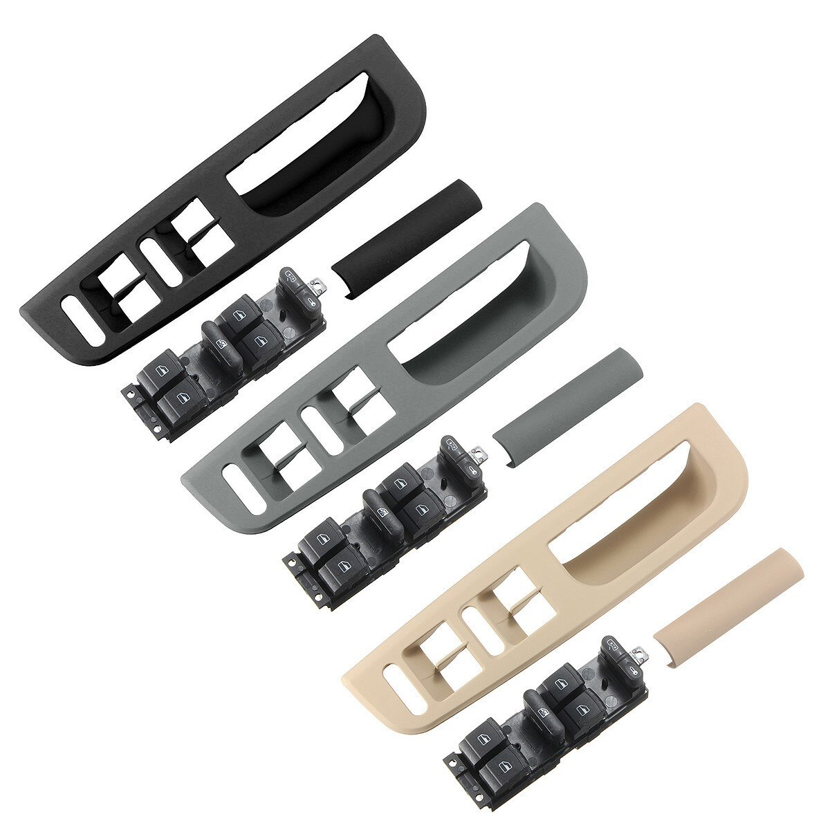3 Stks Window Master Switch Panel Trim Bezel Venster Handvat Trim Voor VW Passat Jetta Golf