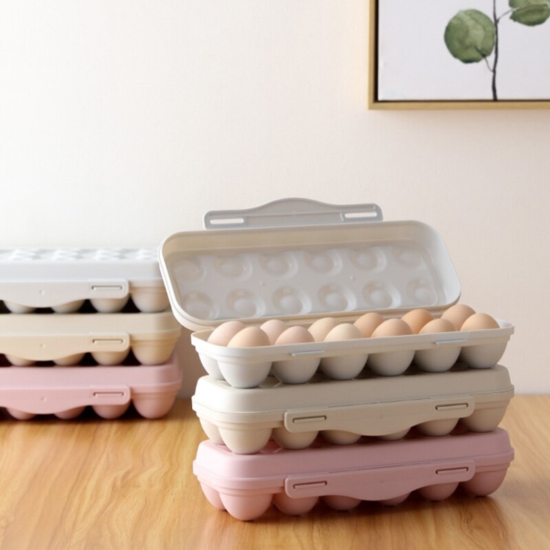 Caja de almacenamiento con 12/18 rejillas para huevos, contenedor de comida, organizador para refrigerador, 4x fa