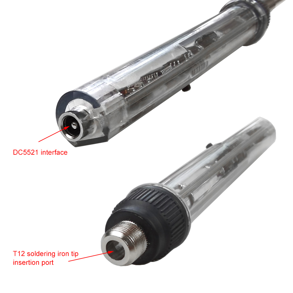 T12 OLED Electric Soldering Iron Adjustable Temperature Digital Display Soldering Iron With T12 Tips DC 12-24V Power Supply