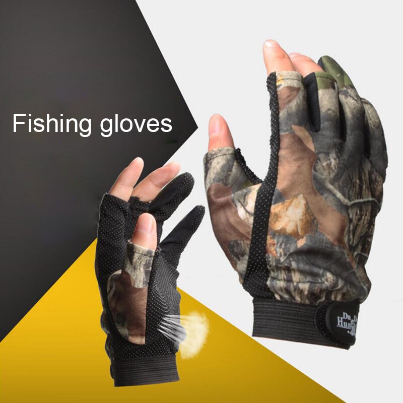 Outdoor Vissen Handschoenen 1 Paar 3 Vinger Gesneden Ademende Anti-Slip Handschoenen doek Sport Vissen Apparatuur