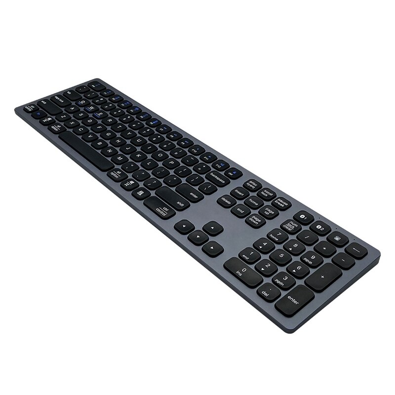 Bluetooth Keyboard, Aluminum Alloy Dual-Channel Wireless Keyboard for Phones, Tablets, Desktop Computers