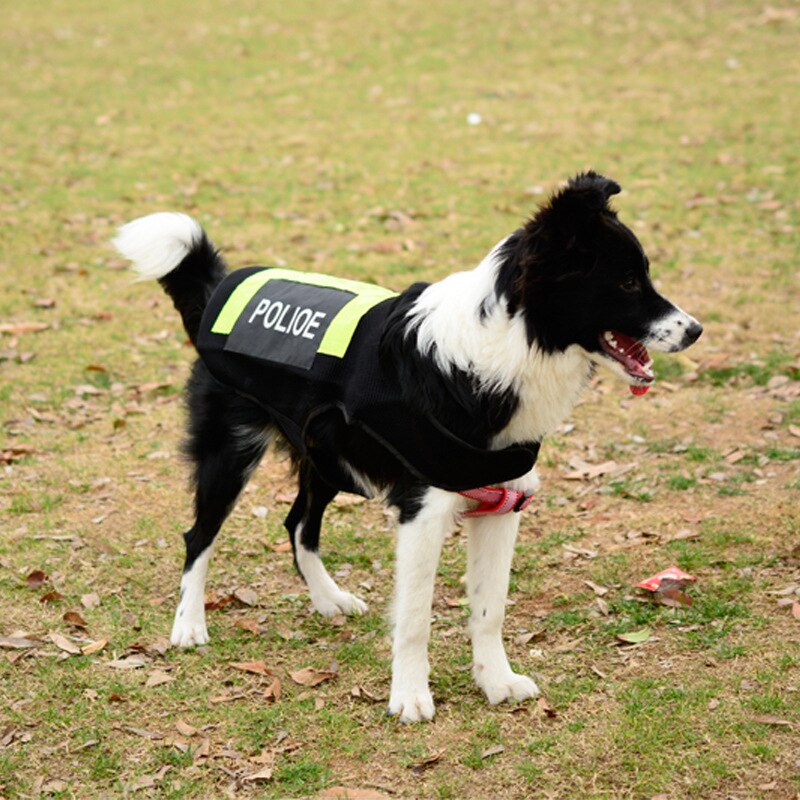 Medium stor hund arbejdstøj politiets sikkerhed redde redningsvest reflekterende stor hund vest preserver pet coat tøj mesh overalls