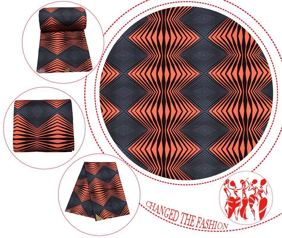 6 Yards African Wax Polyester Wax Fabric Breathable Soft Pure Polyester African Ankara Wax Fabric for Spring Summer