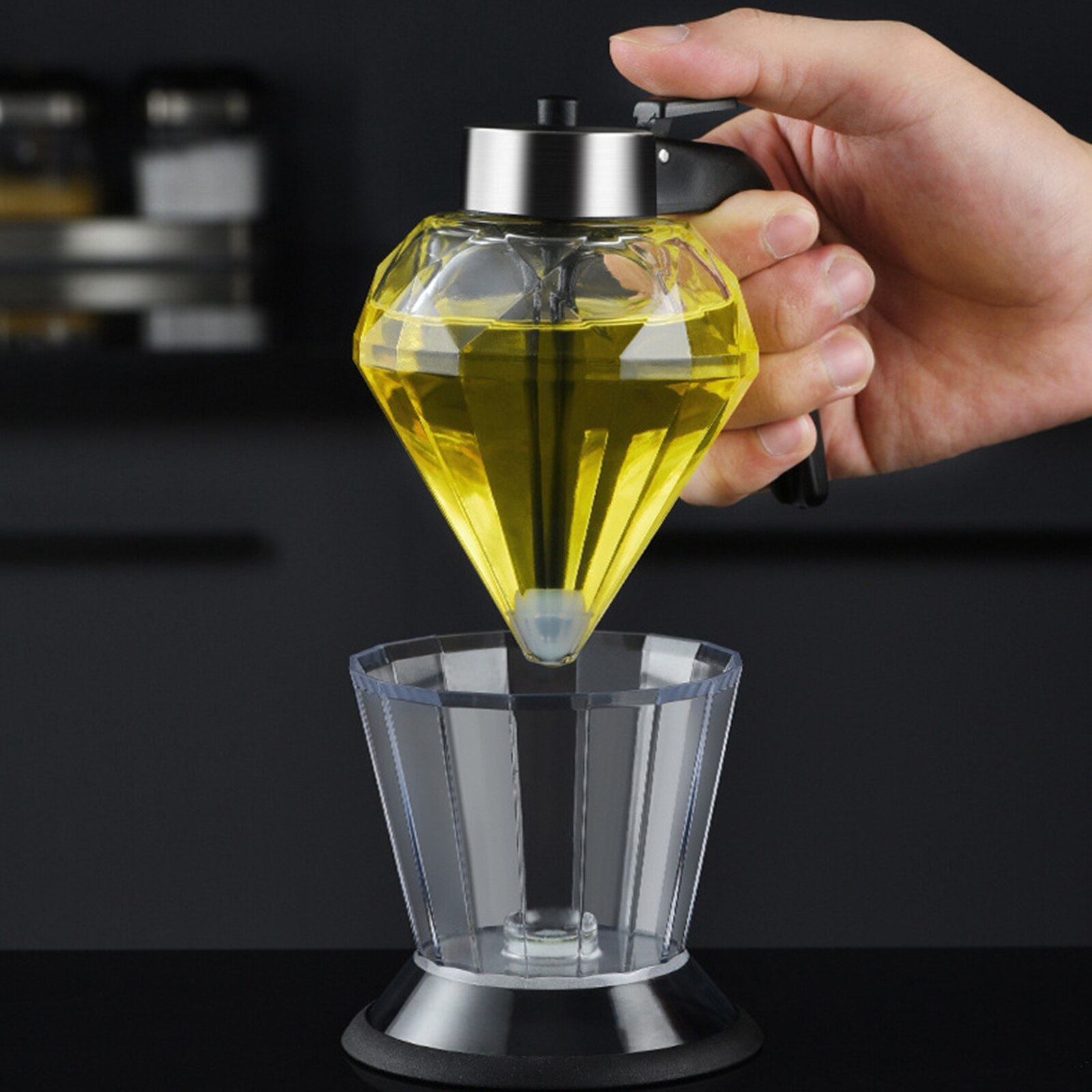 Bouteille de distributeur d'huile d'olive pour la cuisine, verre de vinaigre étanche, bec anti-goutte en acier inoxydable