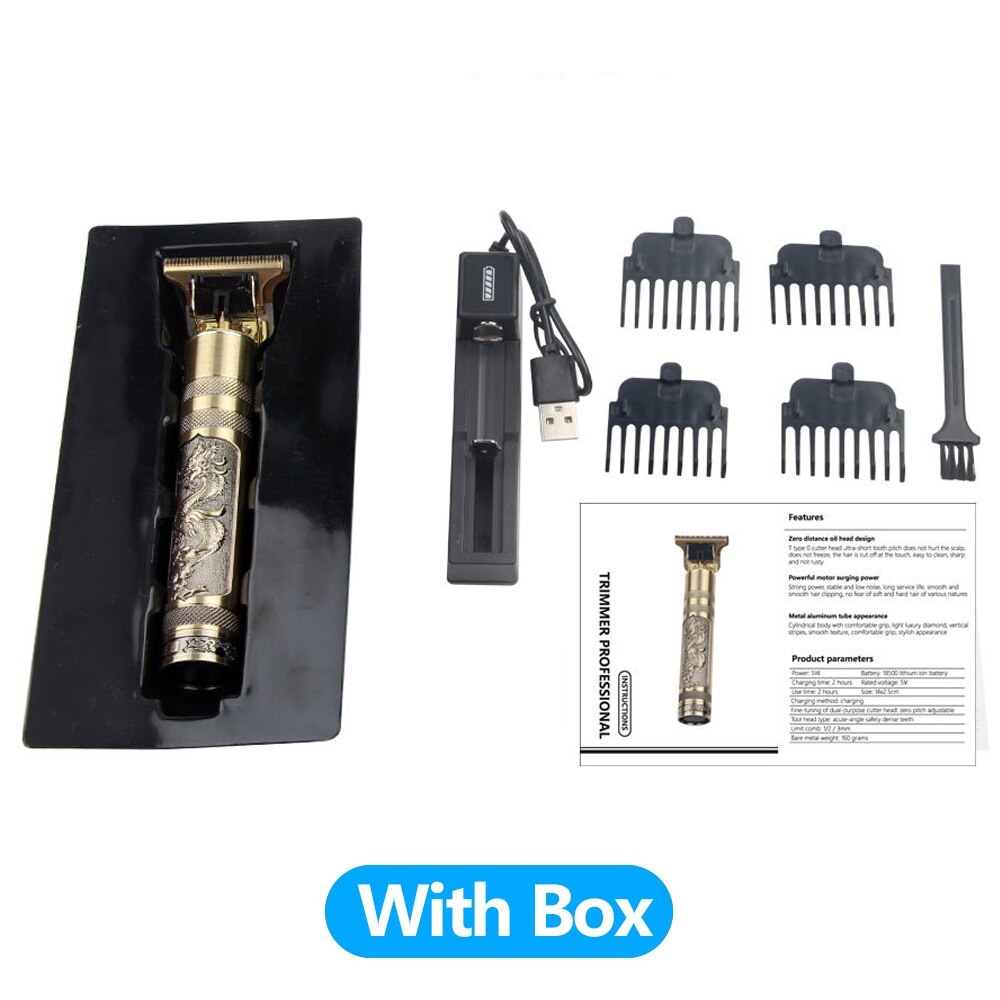 Elektrische Tondeuse Oplaadbare Scheerapparaat Baard Trimmer Professionele Mannen Haar Snijmachine Baard Kapper Tondeuse: With Box2