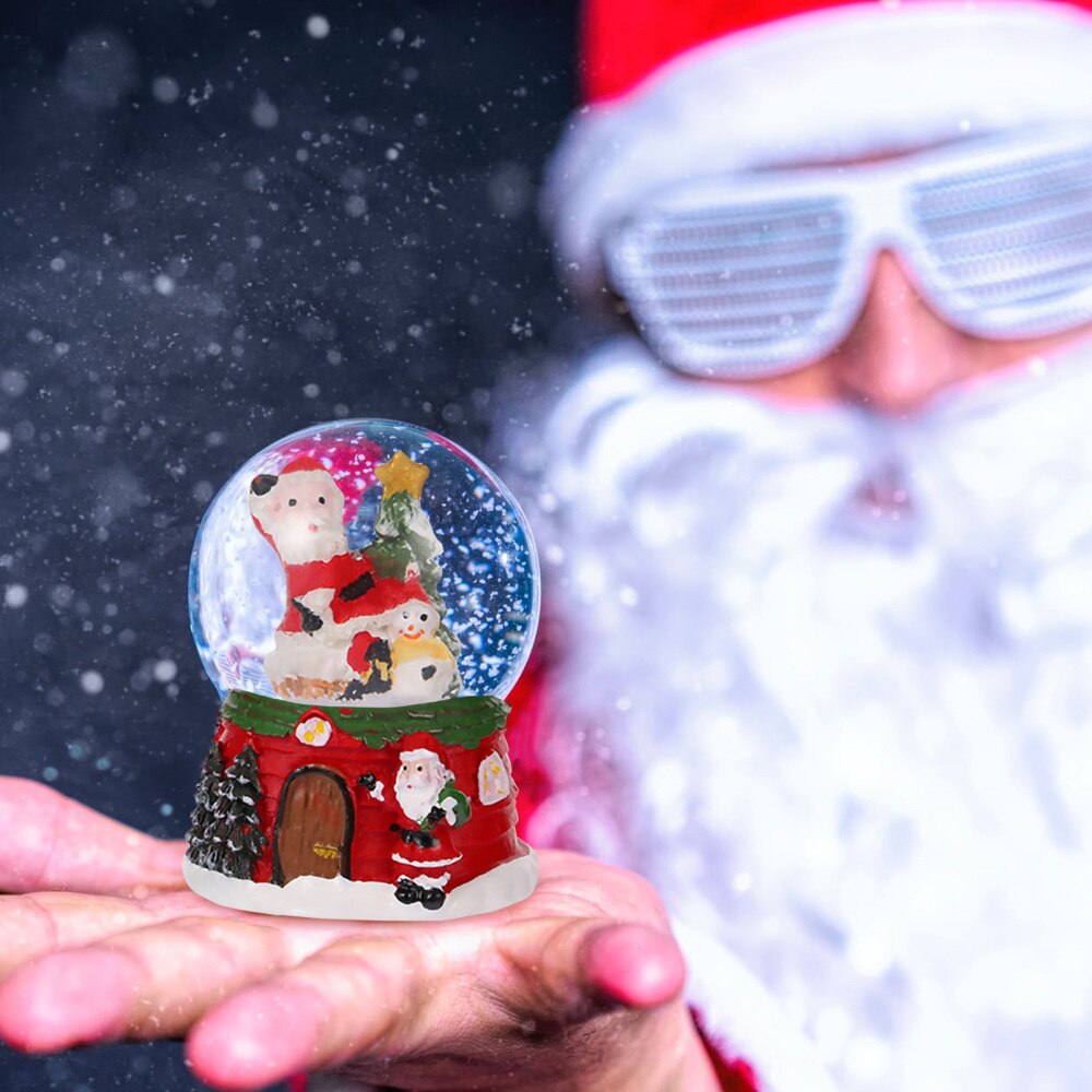 2Pcs Snow Globes Festive Snow Globes Crystal Ball Desktop Ornament for Christmas