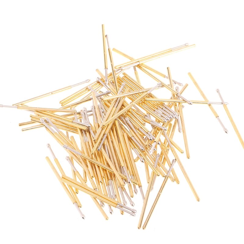 100 Pcs Spring Test Probe Pogo Pin P100-E2 Dia 1.36mm Length 33.3mm
