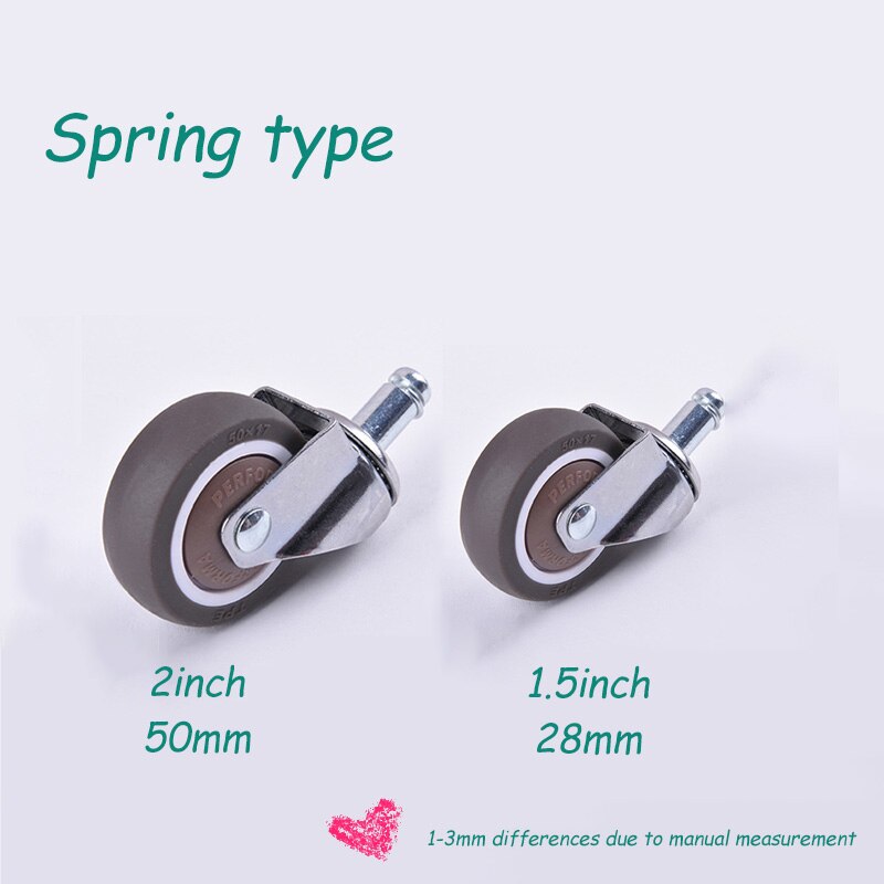 5pcs/Lot Office Chair Caster Wheels 1.5/2 Inch Swivel Caster Wheels Soft Rubber TPE Caster Wheels Replacement Furniture Hardware