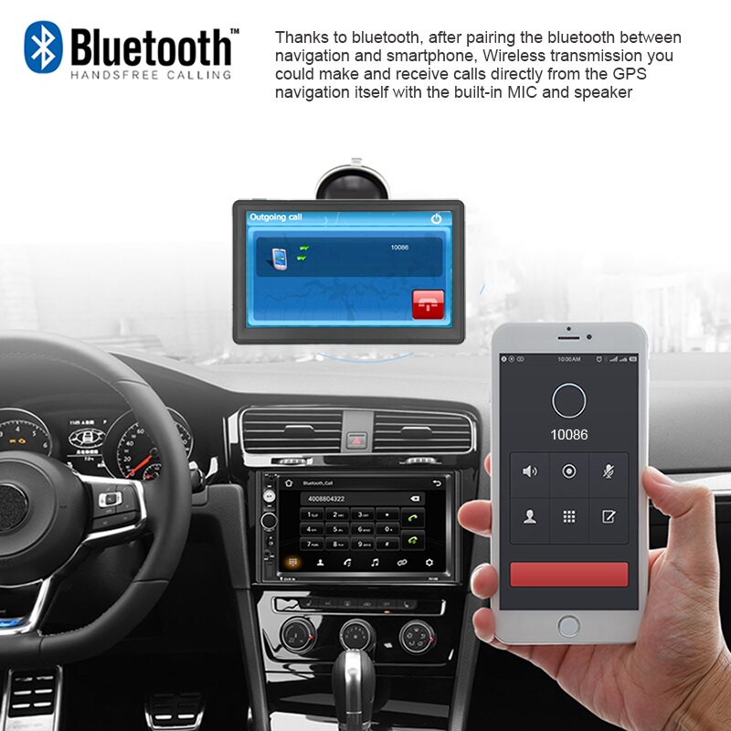 Navegador GPS con pantalla de 7 pulgadas, GPS para coche, MTK, 800MHz, RAM, 256M de ROM, 8G, HD, 800x480, sistema de navegación, mapas de Europa