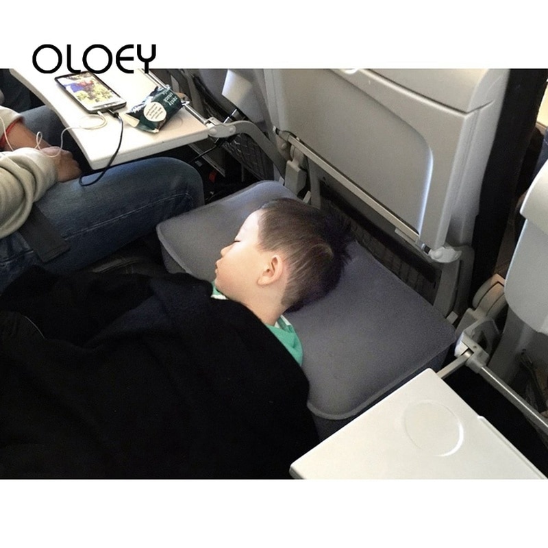 Oloey multifunktionel babypude børn oppustelig rejse fodhvile pude børn flyvning sovende fodstøtte på flybus