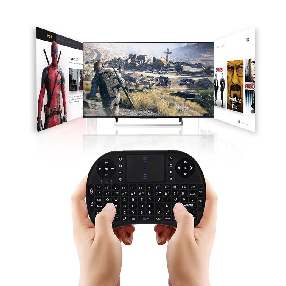 I8mini keyboard Russian English version 2.4GHz wireless keyboard air mouse with touchpad handheld operation and Android TV box