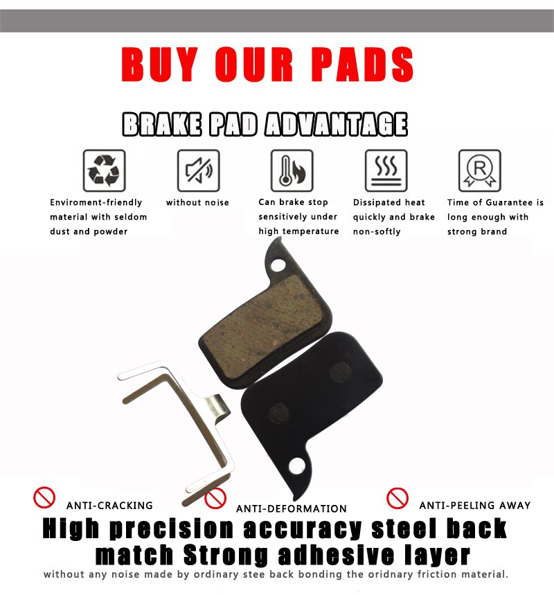 4 Pair MTB Mountain E-BIKE Bicycle Disc Brake Pad FOR SRAM AVID Rival 22 S700 Red 22 B1 Force 22, CX1 Semi-Metallic Accessories