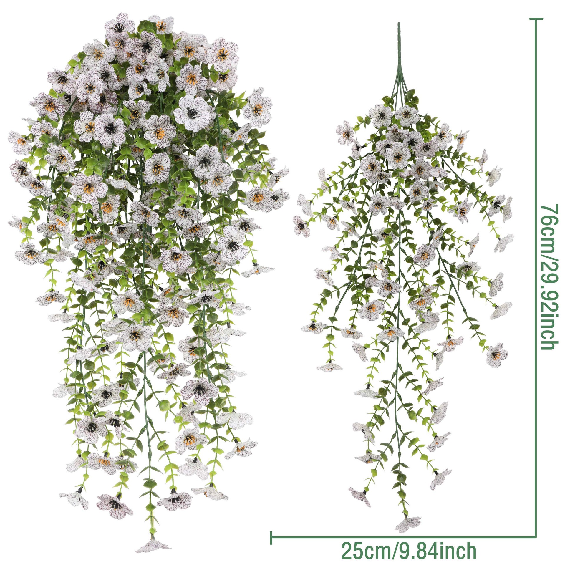 1pc Artificial Hanging Flowers Plants for Outdoor Spring Summer Decoration Faux Silk Daisy UV Resistant Home Yard Decor Flower: WHITE