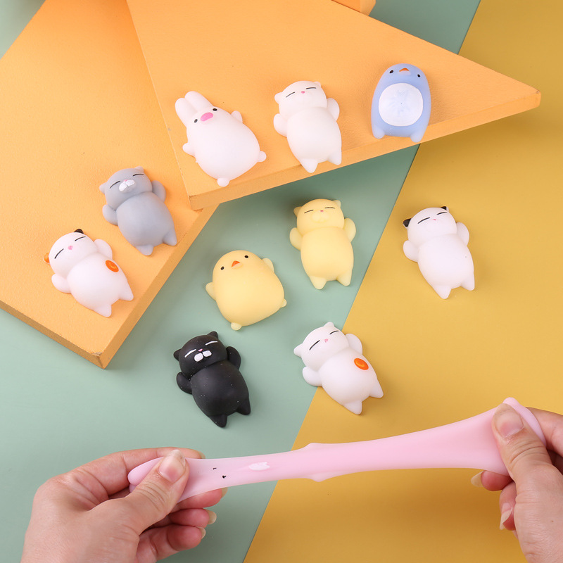 1pcs Antistress Ball Mini Squeeze Toy Squishy Cat Cute Kawaii Doll Squeeze Stretchy Animal Healing Stress Hand Fidget Vent Toys