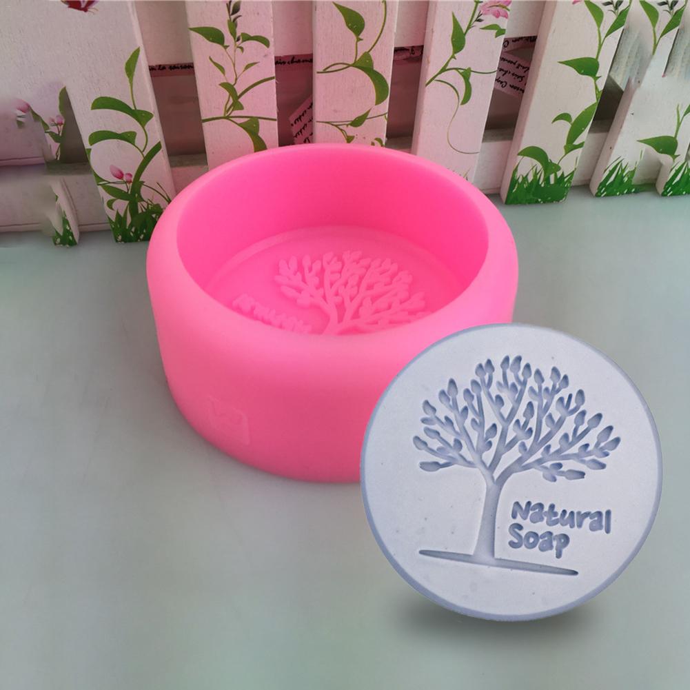 Round Natural Tree Handmade Soap Silicone Mold DIY Christmas Soap Mold Soap Making Supplies Cake Decorating Tools Chocolate Mold
